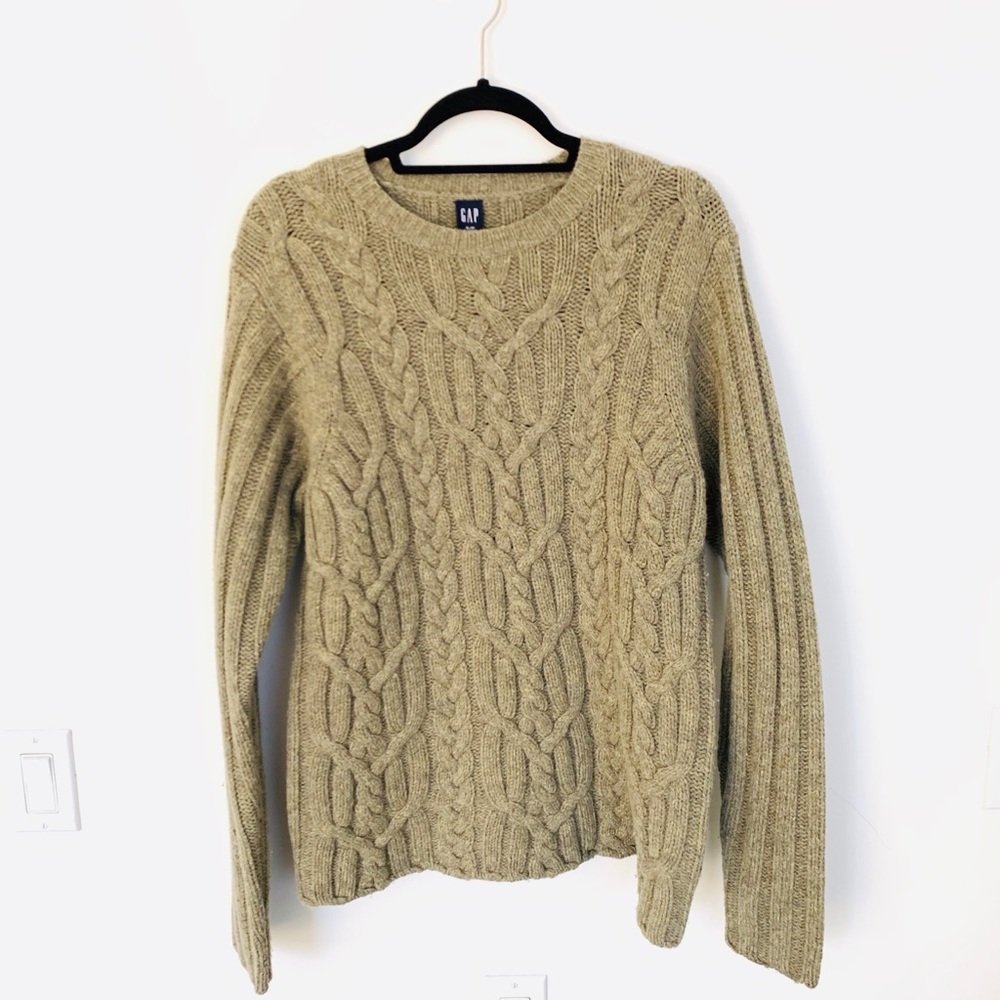 GAP Olive Ribbed Knit Sweater EUC